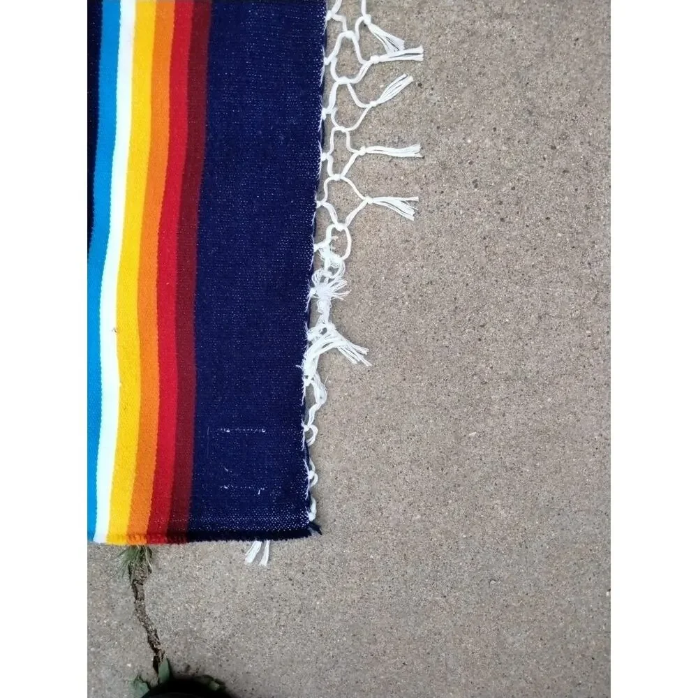 Vintage Mexican Serape Saltillo Blanket Woven Southwest 57
